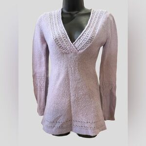 Purple Knit V-Neck Women’s Sweater